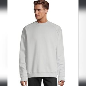 ZANEROBE MENS RAGLAN CREWNECK OVERSIZED BOXY GRAY SWEATER MEDIUM NEW